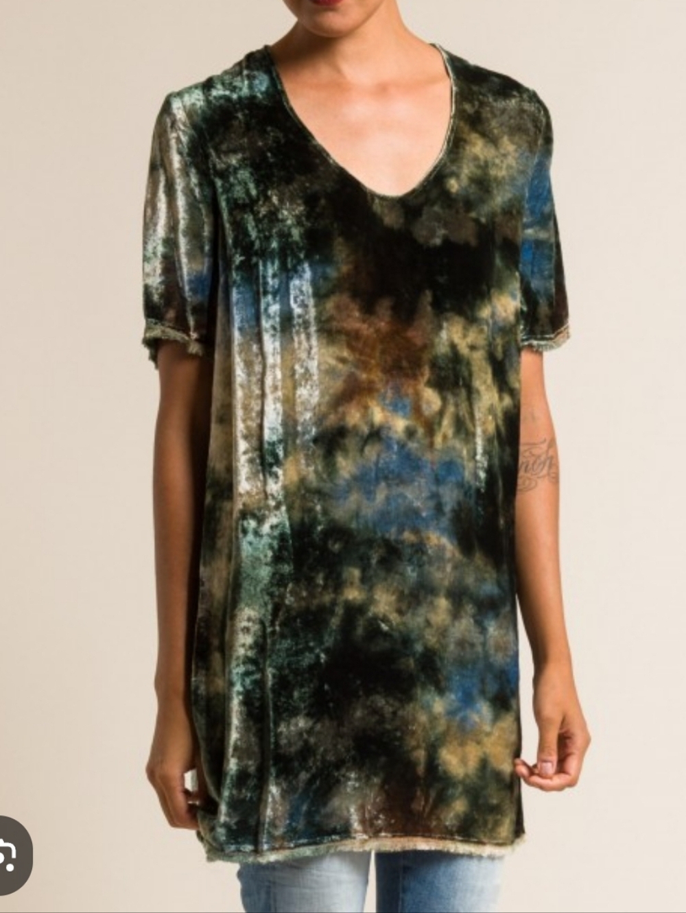 Raquel Allegra Velvet luxe-boho grunge-chic Forest Green Rayon Silk Small
